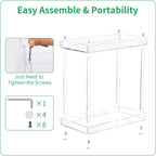 NPPLUS Acrylic Bathroom Counter Organizer, 2-Tier Tray Vanity Counter Organizer, Home Storage Holder for Makeup, Cosmetics & Perfume