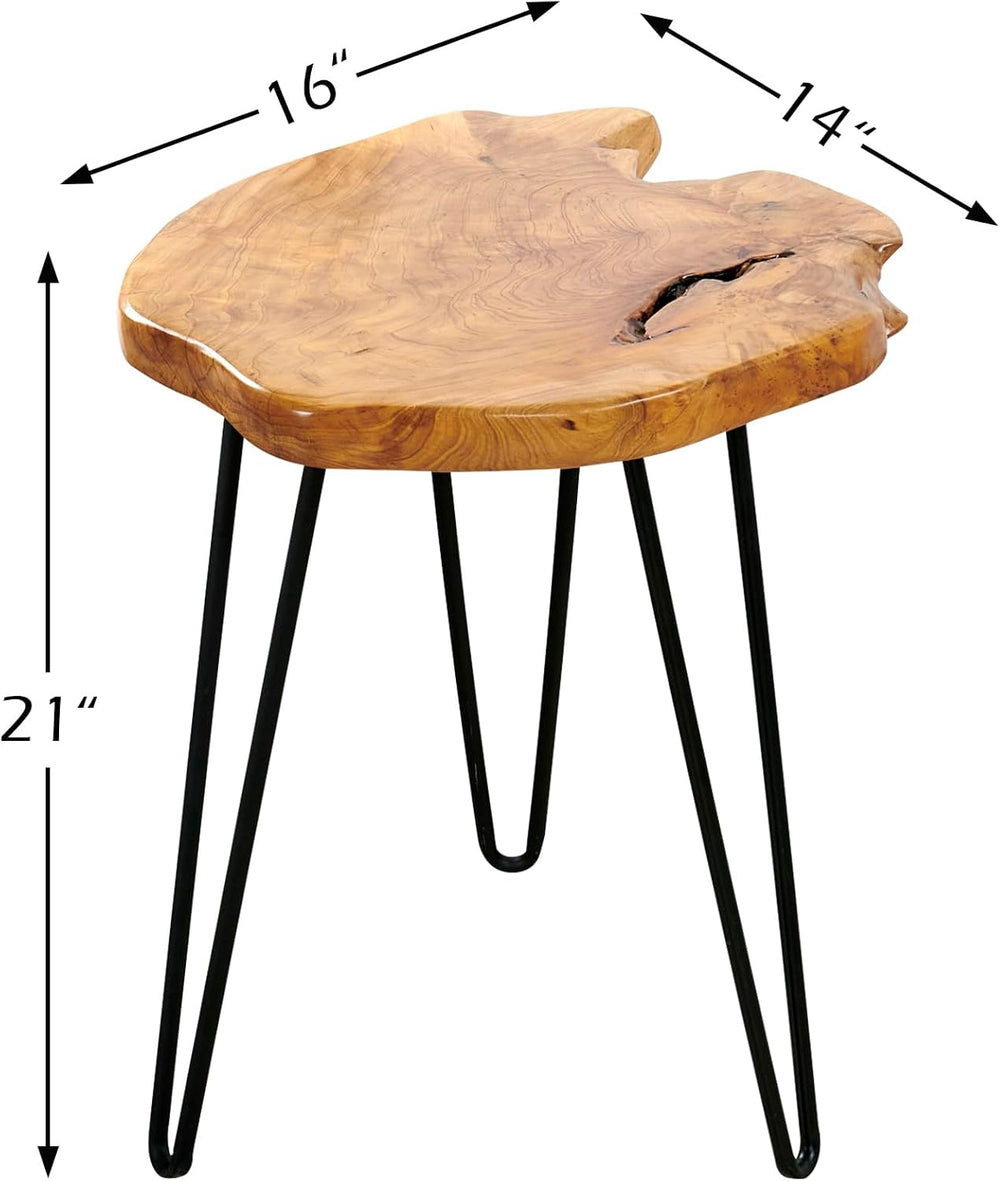 Greenage Cedar Roots Naturally Live Edge Side Table 16" x 14" x 21&...