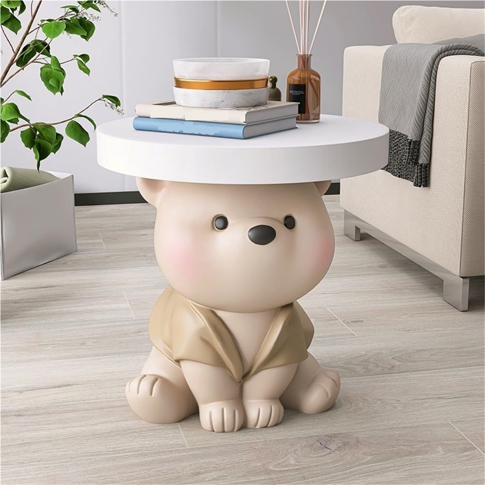 Resin Bear Statue Side Table, Modern and Simple Bear Ornaments, Small Cute Ni...