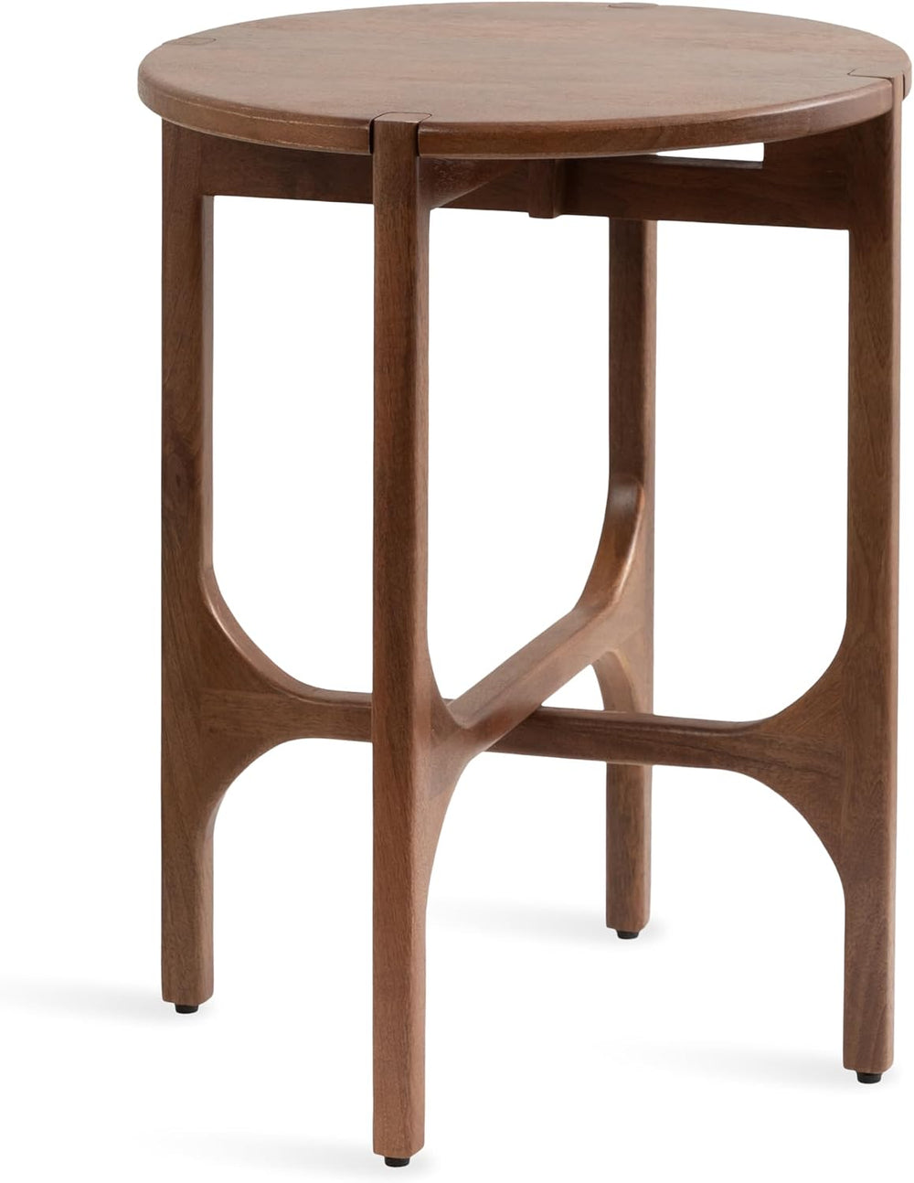 Kate and Laurel Kroscove Modern Geometric Mango Wood Round Side Table, 18 x 1...