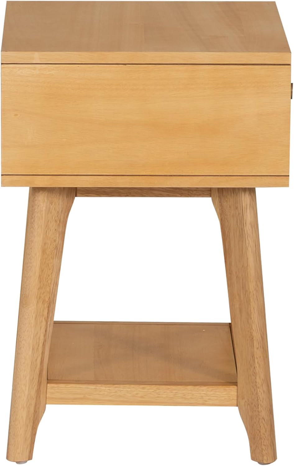 Powell Laurie Natural Wooden Side Accent Table with Cane Drawer Front