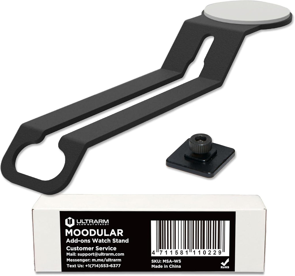 Moodular Add-ons Watch Stand for Smart Watch (Charger Not Included) [Accessory Only - Requires Moodular Wooden Monitor Stand Slide Rails for Use] Black MSA-WS