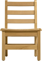 Kids Wooden Chair Set, Fully Assembled Youth Ladderback Wood Chairs for Children, 12" Seat Height for Ages 6-8 (Set of Two)
