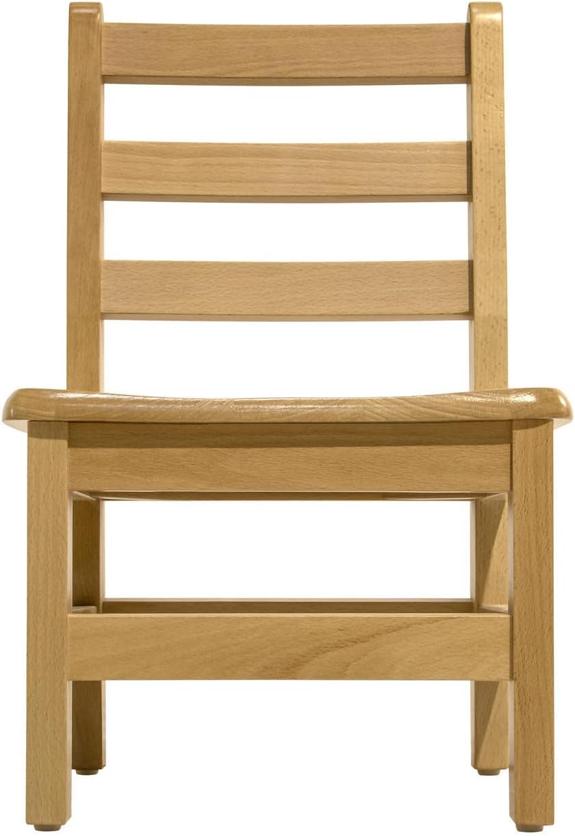Kids Wooden Chair Set, Fully Assembled Youth Ladderback Wood Chairs for Children, 12" Seat Height for Ages 6-8 (Set of Two)