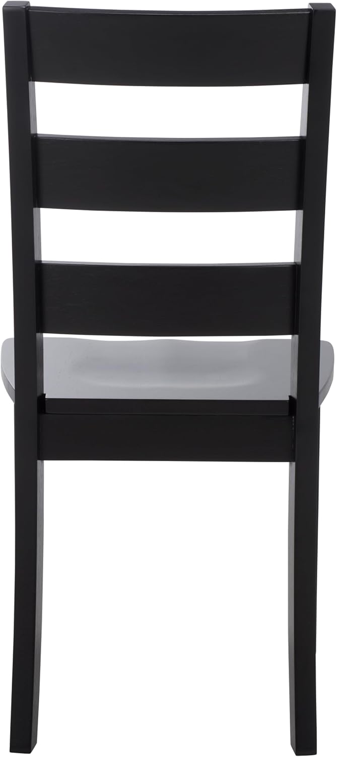 SAFAVIEH Home Collection - Silio Black Wood Ladder Back Dining Chair Set of 2...