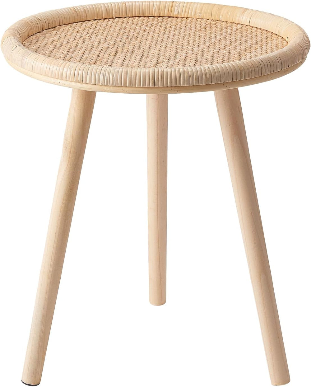 Small Rattan Side Table, Round Side Table for Living Room, Boho Wicker Coffee...