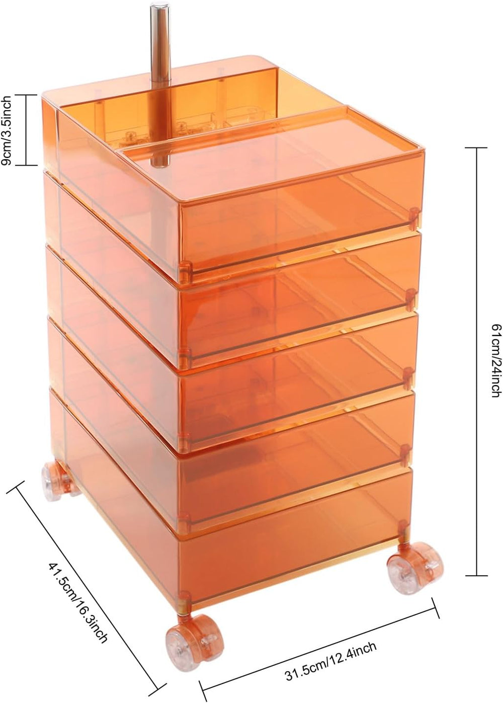 5 Tier Storage Cabinet, 360° Rotating Sofa Side Cabinet, Multi-Functional Rot...
