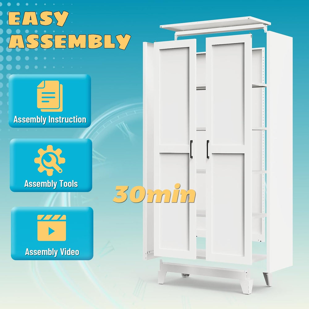 75" Pantry Cabinet,Kitchen Storage Cabinet with Adjustable Shelves | 100...