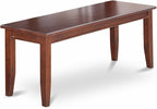 East West Furniture DUCL6-MAH-C 6 Piece Kitchen Table & Chairs Set Contains a Rectangle Dining Room Table and 4 Linen Fabric Dining Chairs with a Bench, 36x60 Inch, Mahogany