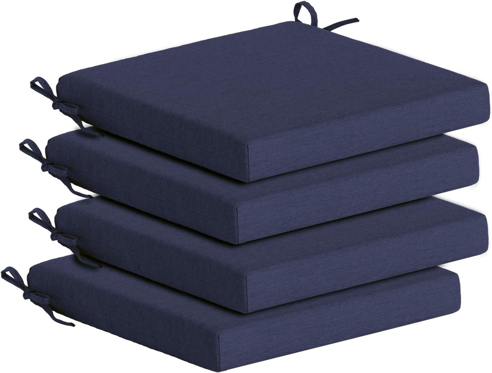 Goodgoods 18x18 Outdoor Chair Cushions Set of 4, 35D Foam, Midnight