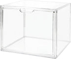 Clear Acrylic Display Case with Magnetic Lid-Dustproof Plastic Book Storage box,Clear Box,Purse Storage Organizer,Action Figure Display Case,Acrylic Sneaker Shoe Box(1 Pack)
