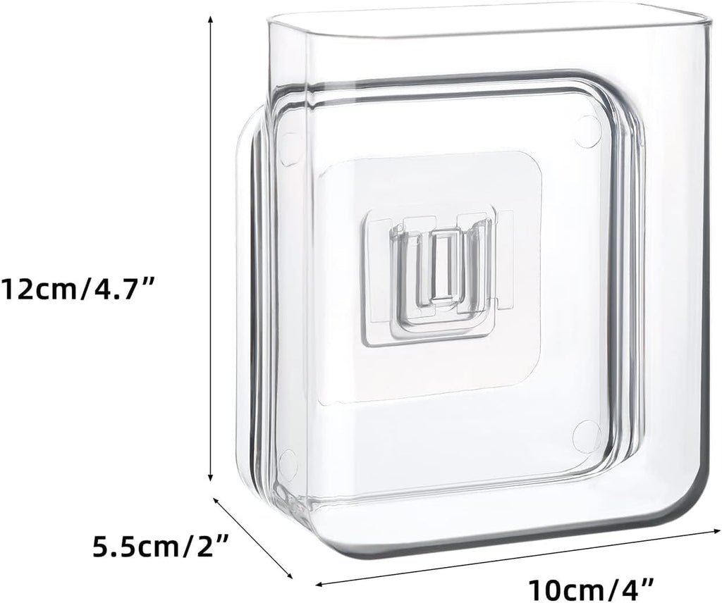 APSOONSELL Wall Mount Storage Organizer Box for Phone Remote Control Holder Clear S