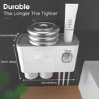 iHave Toothbrush Holders for Bathrooms, 2 Cups Toothbrush Holder Wall Mounted with Toothpaste Dispenser - Large Capacity Tray, Cosmetic Drawer - Bathroom Decor & Bathroom Accessories