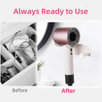 Hair Dryer Holder, HairDryer Holder Wall Mounted, Self Adhesive Blow Dryer Holder, Stainless Steel Hair Dryer Holder, Hairdryer Holder for Bathroom White