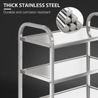 3 Shelf Stainless Steel cart,400 lbs,1MM Thick，Serving cart with Wheels, Household, Service Trolley,360°Rotation Storage Shelf with Locking Wheels 29.5 * 15.7 * 37.4'' L*W*H S.