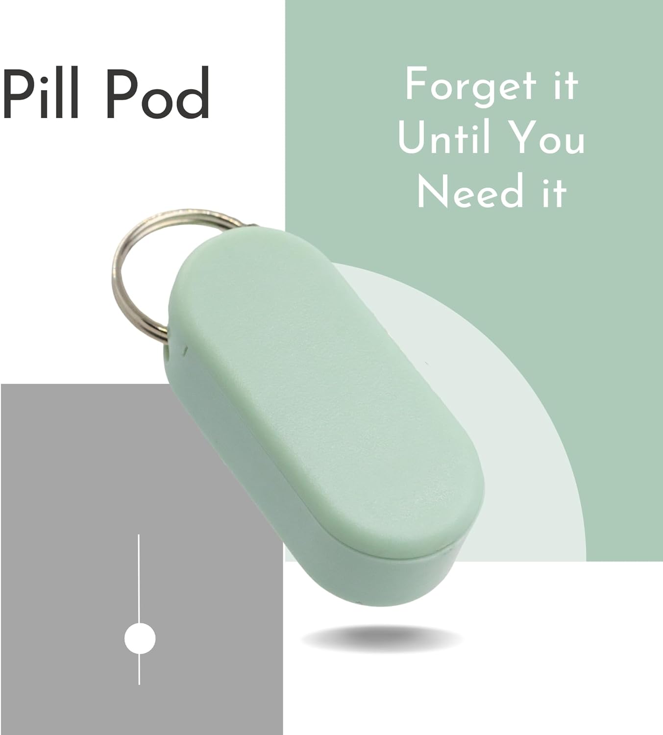 Keychain Pill Holder Single Pack – Lightweight Magnetic Pill Organizer for Daily Medication Storage, Portable Micro Pill Case for Travel, Durable and Discreet (Mint)