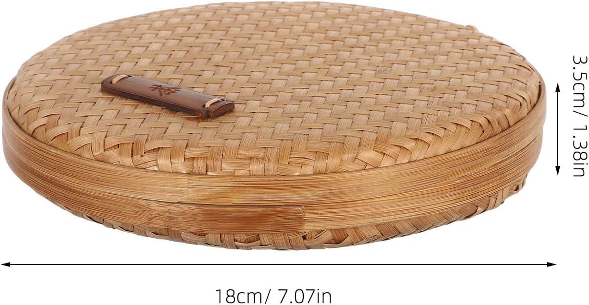 Handmade Tea Cake Storage Holder Small 18cm round Tea Box Organizer for Travel and Home Use