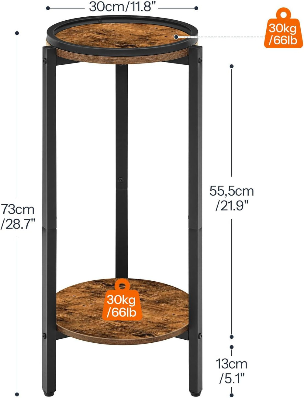 HOOBRO Small Round Side Table, 5 x 7 ft Area Rugs Washable, 28.7" H Tall...