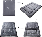 MAXYOYO Japanese Floor Mattress Futon Mattress, 4" Thicken Tatami Mat Sleeping Pad Foldable Roll Up Mat Boys Girls Dormitory Pad Kids Floor Lounger Pillow Bed, Charcoal Grey, Queen Size