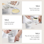Ceramic Butter Crock with Lid & Spreader Knife, Butter Keeper - Ideal Butter Storage & Countertop Butter Dish, Marble White