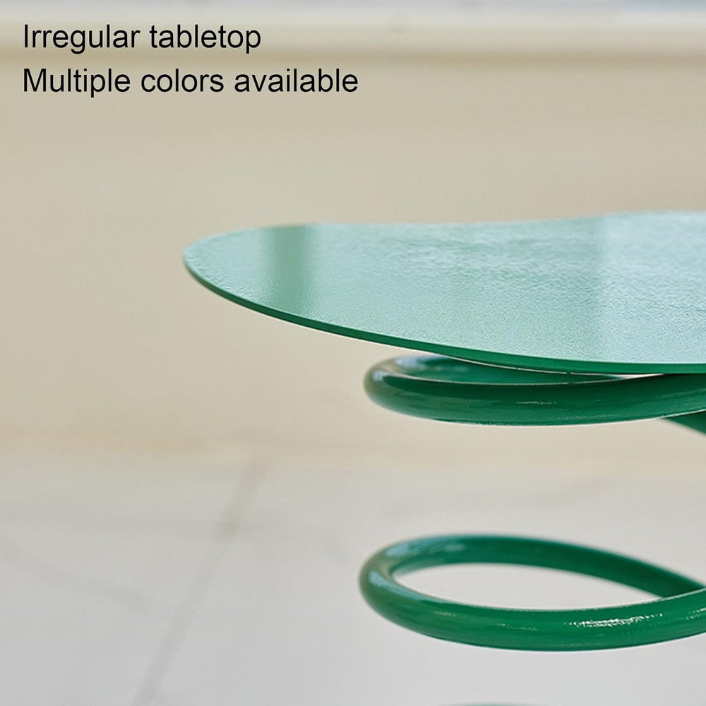 Spring Shape Side Table, Heart Shaped Accent Table, Iron Material, No Install...