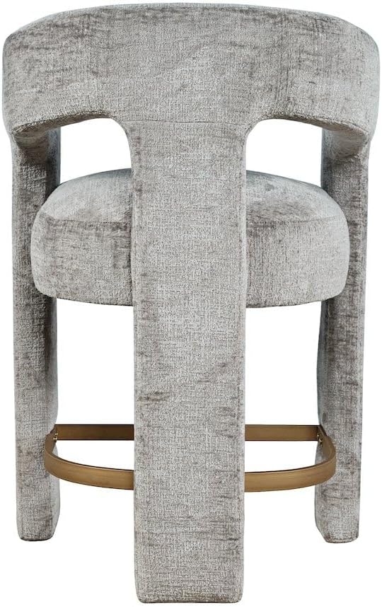 Jofran Gwen Gray Upholstered Counter Stool with Arms – Versatile Barstools – ...