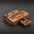 Elegant Wooden Talking Board with Detailed Engravings and Builts in Love Drawer Enhances Living Space Ambiances