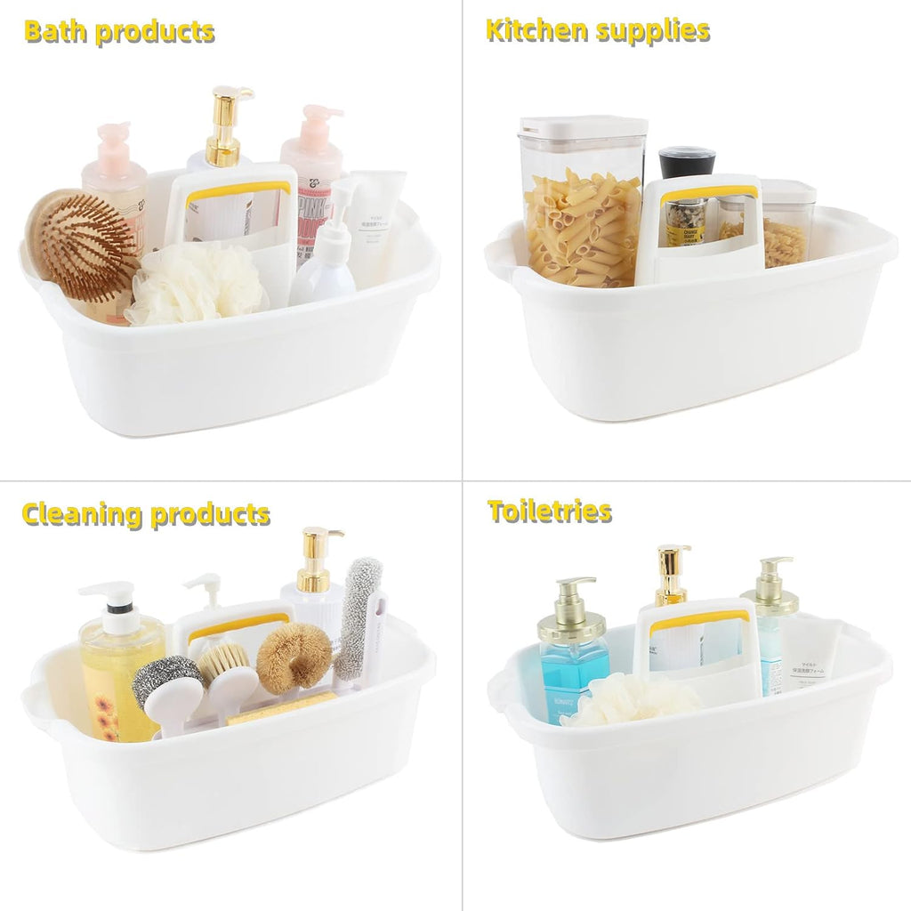 Shower Caddy Plastic Portable Basket Storage Organizer with handle,Bath Caddy Tote,Cleaning Supply Organizer,Cleaning caddy 2 Pack Caddy with 2Pack wipes for Bathroom