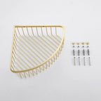 Bathroom Shower Caddy Corner Shelf Basket, Ultra Sturdy Rust-Proof Stainless Steel Shelf Organizer Shampoo Holder, Wall Mounted Storage Rack for Bathroom Kitchen, Brushed Gold