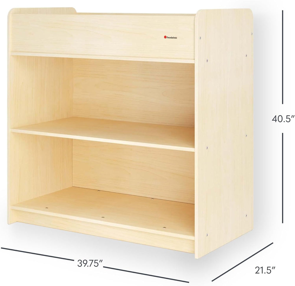 Foundations SafeStart Daycare Changing Table w/Built-In Shelving, Natural