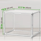 XXX-Large Extra Large Acrylic Display Case 17''x13''x13'' Transparent Shoe Display Case Sneaker Bag Organizer Clear Stackable Boot & Shoe Boxes Large Showcase for Helmet, Handbag, Figures Collectibles