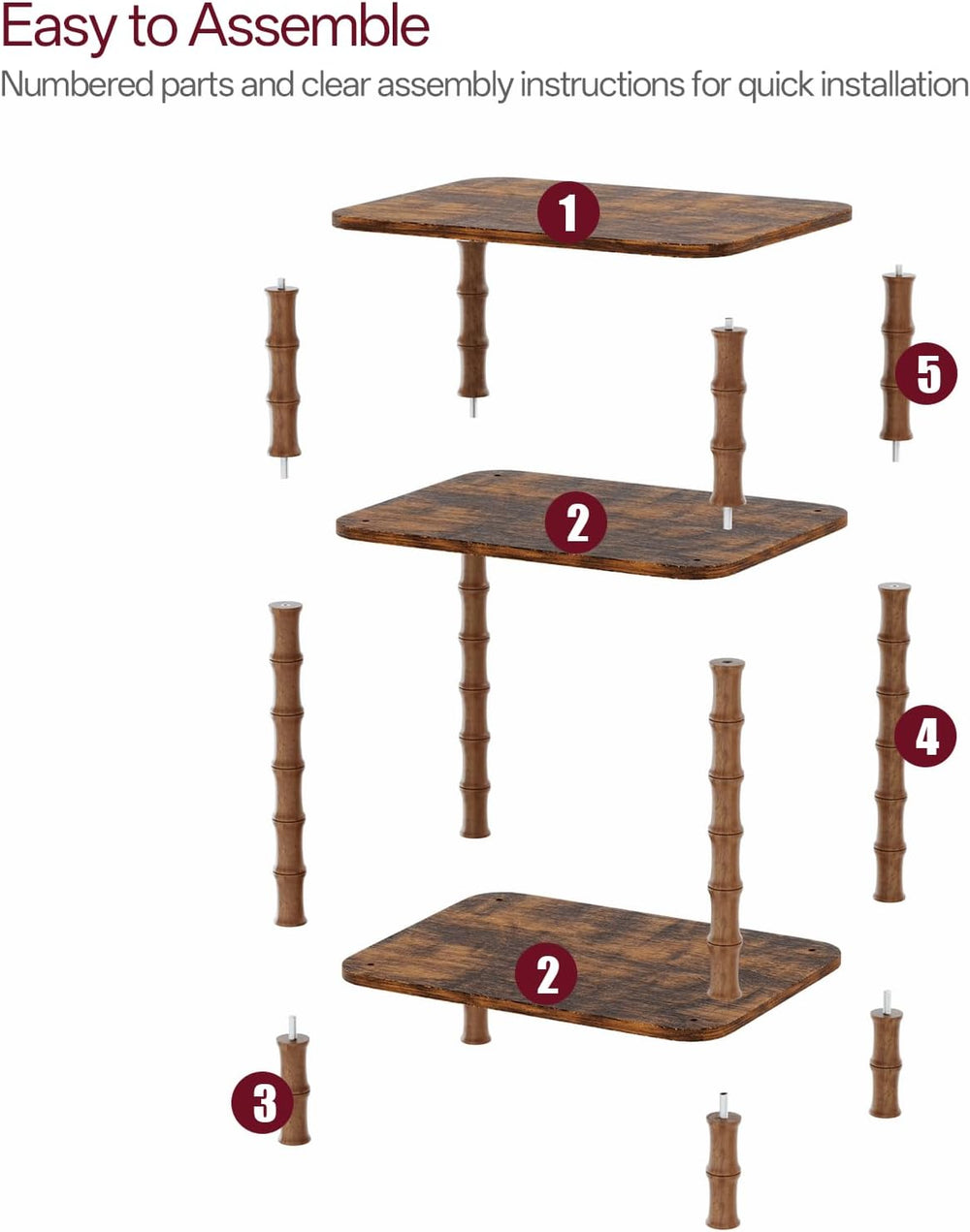 Side Table,Living Room End Tables with 3-Tier,Small Nightstand Table for Smal...