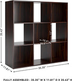 Signature Design by Ashley Glosmount 9 Cube Storage Organizer or Bookcase, Cherry & Light Brown