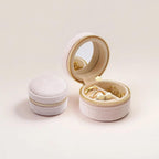 Travel Ring Box with Mirror, Velvet Lined Jewelry Organizer for Women - Mini Portable Case for Engagement, Wedding Band, Earrings,Necklaces | Bridesmaid Proposal Gift (Pink)