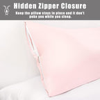 Body Pillow Cases Cover, Bamboo Rayon Pink Body Pillowcases with Zipper Closure, Cooling and Breathable Pillow Case for Hot Sleepers and Night Sweats, 20x54 inches