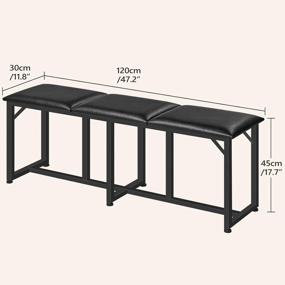 MAHANCRIS Dining Bench, 47.2 Inch Dining Room Bench | Entryway Bench with Met...