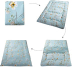 MAXYOYO Japanese Floor Mattress Futon Mattress, 4" Thicken Tatami Mat Sleeping Pad Foldable Roll Up Mat Boys Girls Dormitory Pad Kids Floor Lounger Pillow Bed, Charcoal Grey, Queen Size