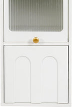 71" High Pantry Cabinet Kitchen Hutch Cabinet with Doors & Open Shelves, Stylish Wooden Sideboard Cupboard Storage Cabinet, Anti-Tip Design Hutch for Kitchen Bathroom(White)