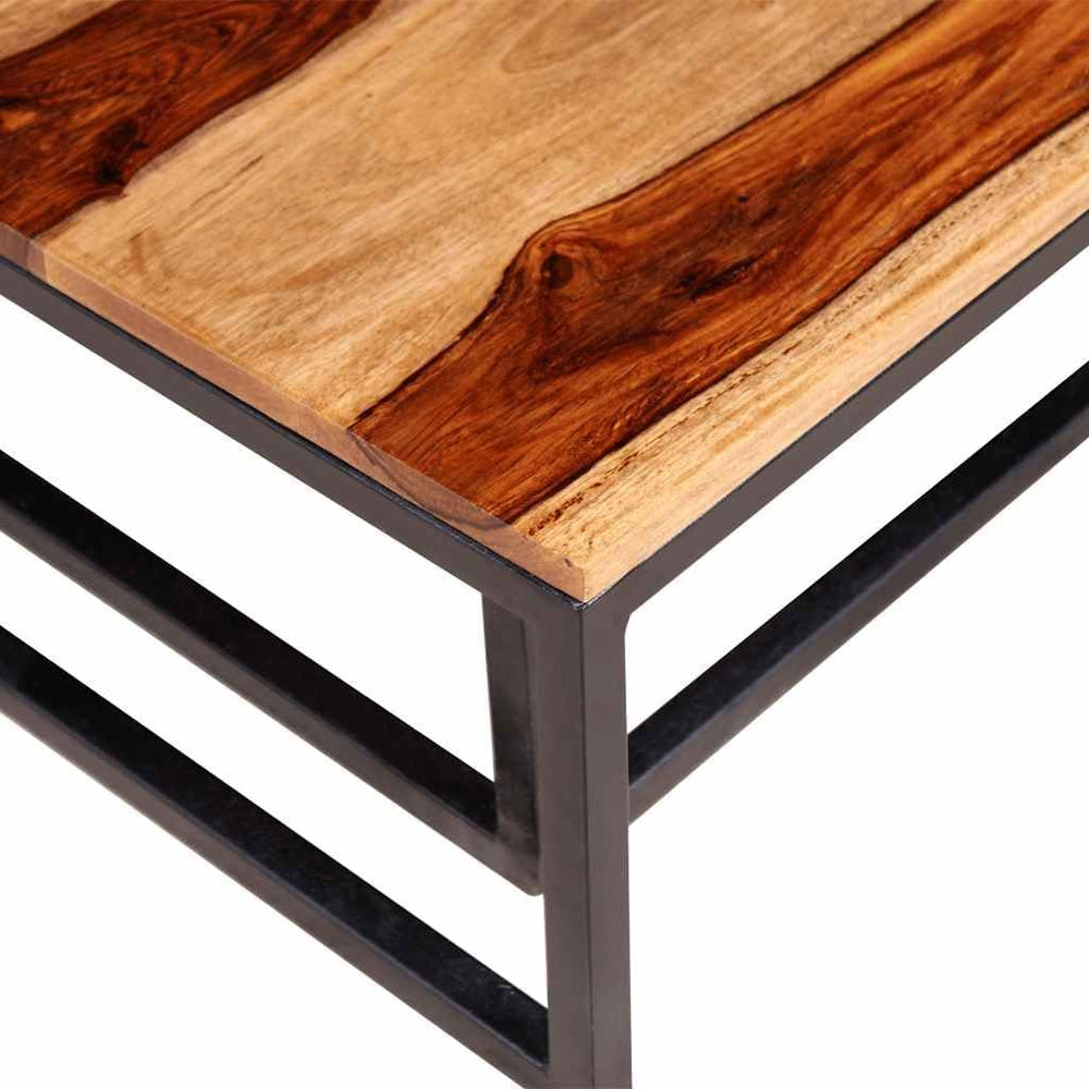 2 Piece Nesting Coffee Table Set Solid Acacia Wood | Retro Industrial Style, ...