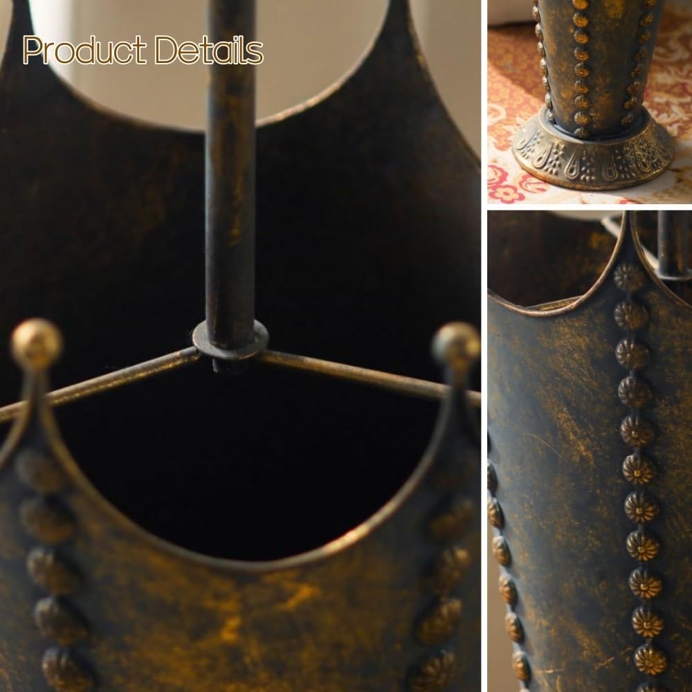 Vintage Metal Umbrella Holder, Retro Freestanding Cane Holder | Creative Umbrella Shape Home Decor, Multifunctional Umbrella Stand for Home and Commercial Spaces