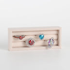 Valyria 2 Slots Velvet Small Ring Organizer Set of 2 Earrings Trays Showcase Display Storage Insert Holder for Jewelry Box, Drawer, Dresser