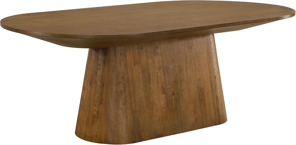 Terra 88" Transitional Oval Dining Table with Mid-Century Modern Inspire...