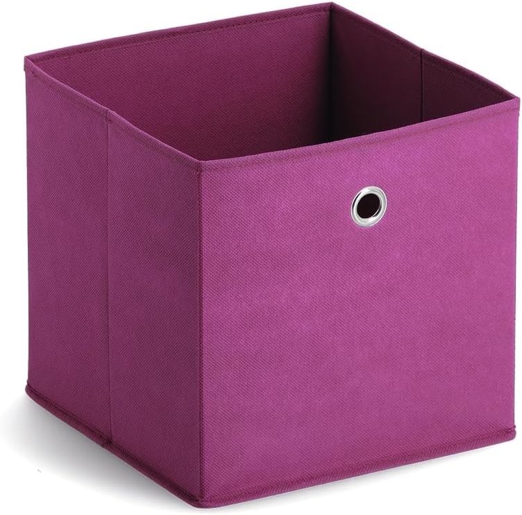 Zeller Storage Box, Microfiber, Purple, 28 x 28 x 28 cm