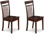 East West Furniture HLCA3-MAH-W 3 Piece Kitchen Table Set for Small Spaces Contains a Round Dining Room Table with Pedestal and 2 Dining Chairs, 42x42 Inch, Mahogany
