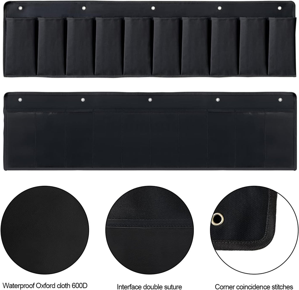 RV Shoe Pockets 10 Pockets Heavy Hanging Bedside Storage Organizer with Sturdy Hooks Storage Pockets Hangs on Bed for Shoes Toys and Tool Accessories