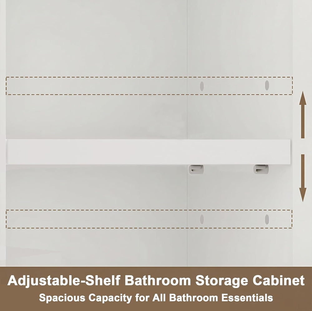 ChooChoo Bathroom Storage Cabinet with Adjustable Shelves, Tall Storage Cabin...