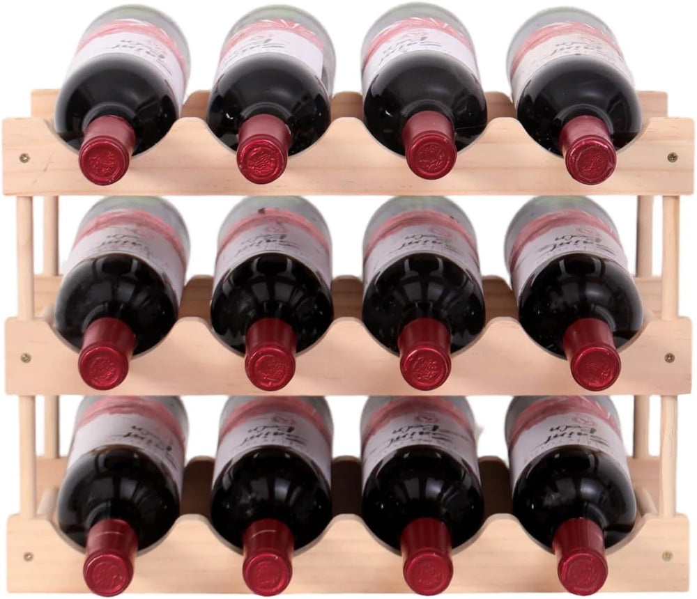 Wooden Stackable Storage Modular Small countertop Wine Rack Cabinet-Freestand...