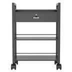 Paddie Salon Trolley Cart, Salon Tray Wooden Mobile Utility Cabinet with 1 Drawer 2 Trays, Rolling Storage Station Medical Esthetic Supply Holder for Beauty Spa (1 Drawer, Black)
