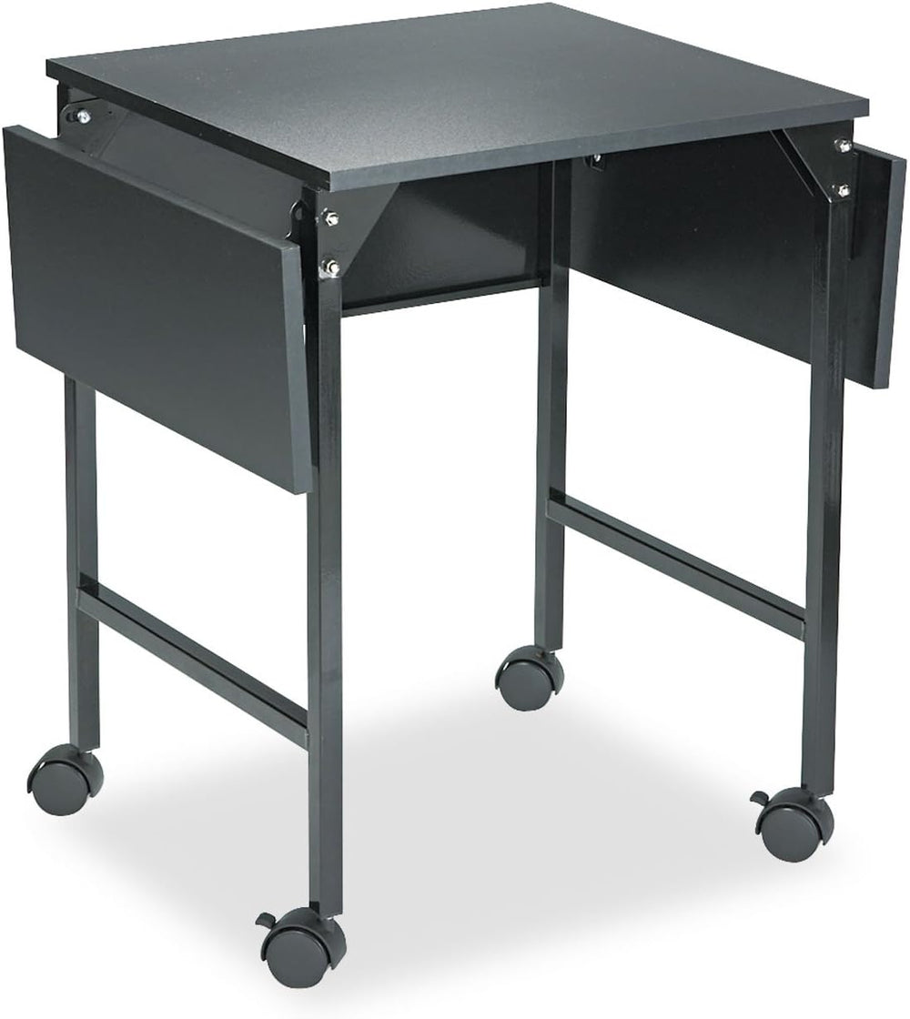 Safco Products 1876BL Machine Stand Desk with Drop Leaves, Black