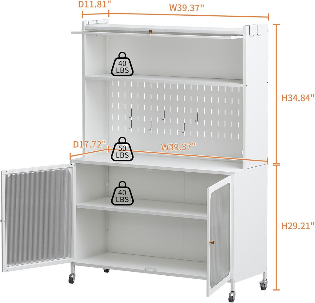 Pantries, Kitchen Pantry Cabinet, Tall Storage Cabinet with Glass Doors & Adjustable Shelves, Cabinet Cupboard for Kitchen, Living Room, Dinning Room